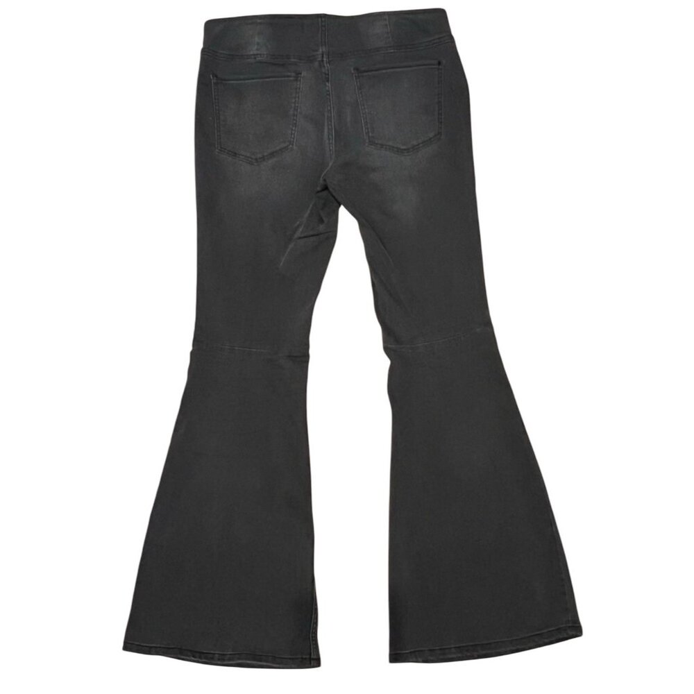 We The Free People Size 31 Flare Jeans Black Stretch Pull On - Picture 3 of 13